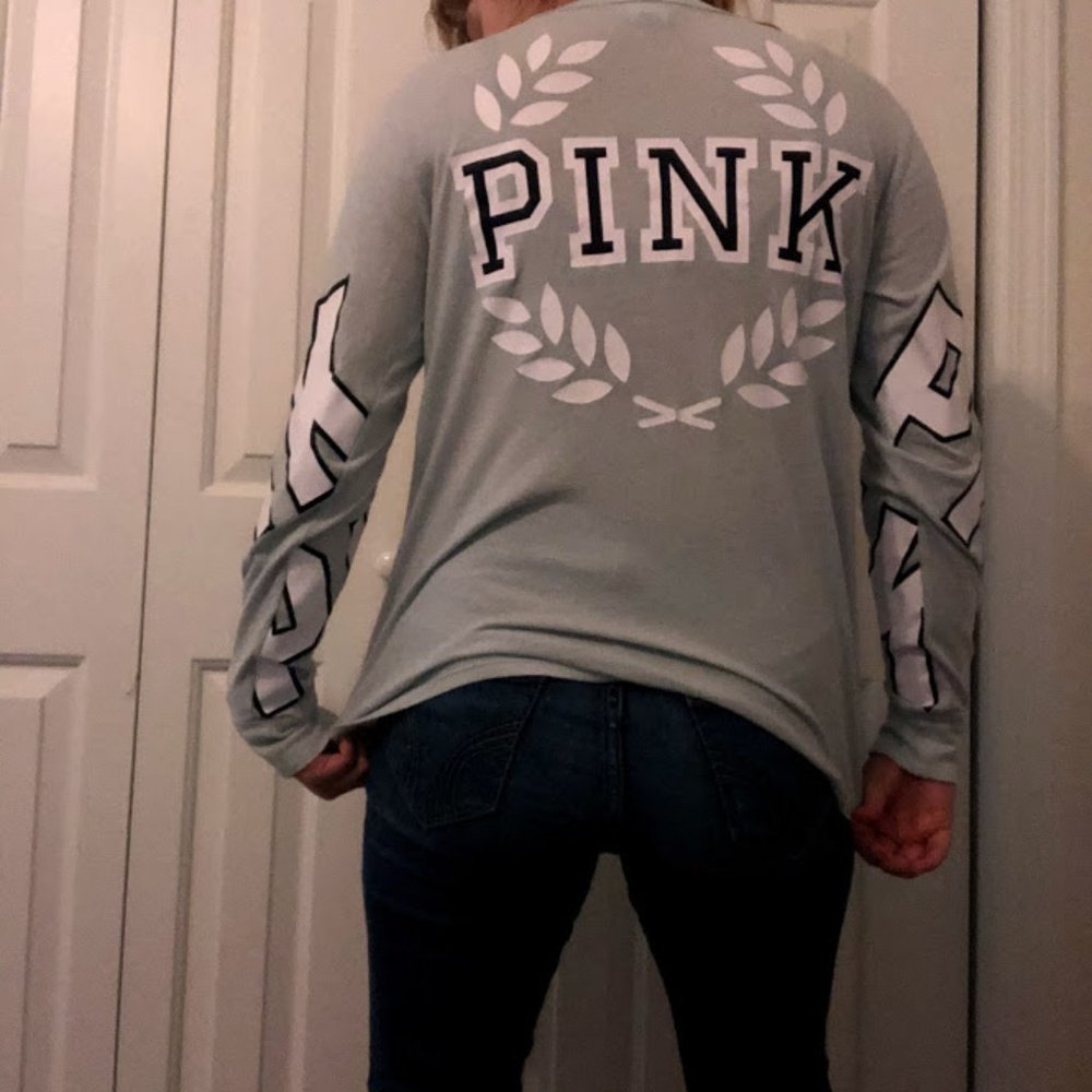 PINK blue longsleeve t shiirt